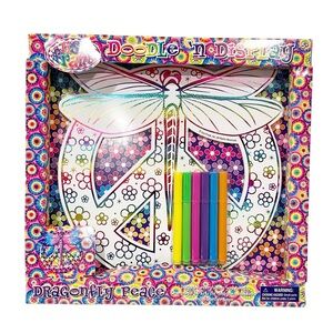 Lisa Frank Doodle 'n Display Dragonfly‎ Peace Kit with Markers New & Sealed